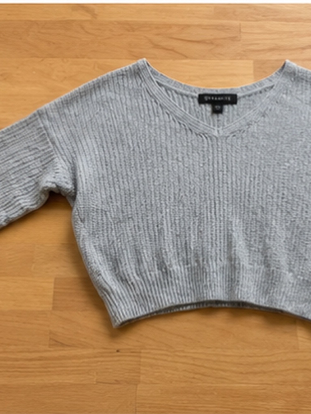 Dynamite Soft Ribbed Cross-Back Sweater Grey XS/S/M - Picture 7 of 7